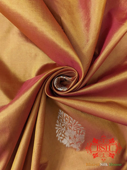 Pure Banarasi Handloom Katan Silk Antique Zari Saree In Shades Of Cross Colour - Bharat Silk House Pure Kataan Silk