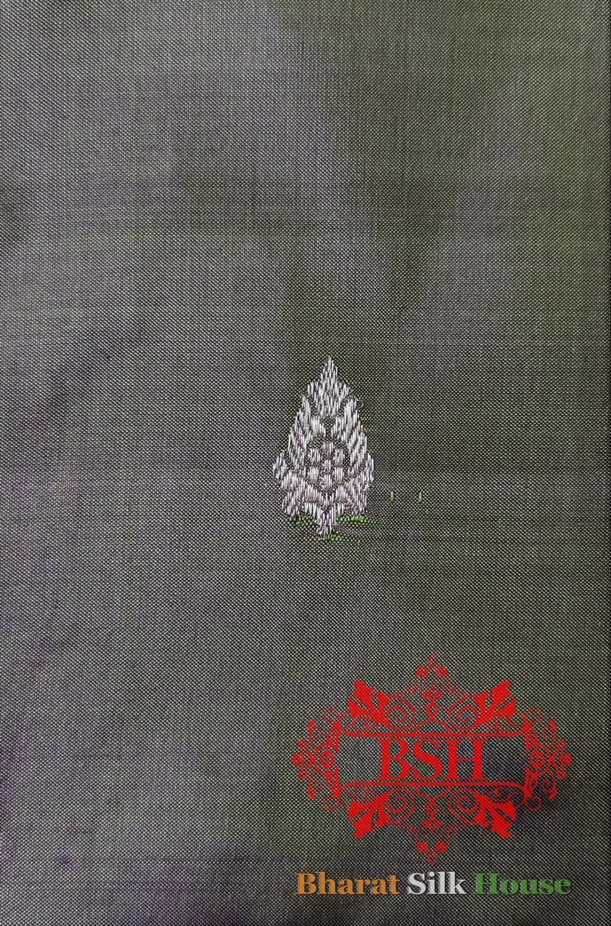 Pure Banarasi Handloom Katan Silk Antique Zari Saree In Shades Of Cross Colour - Bharat Silk House Pure Kataan Silk