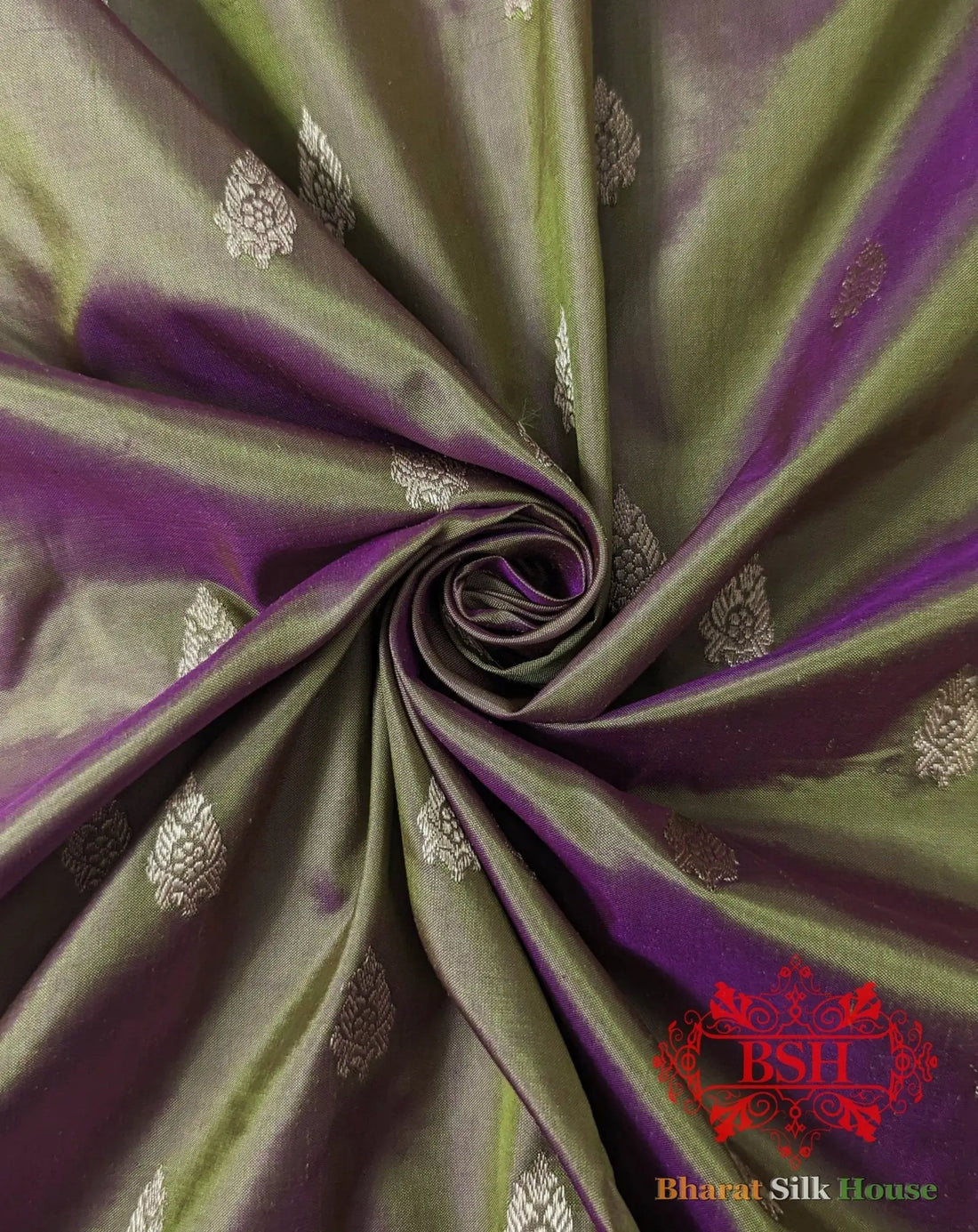 Pure Banarasi Handloom Katan Silk Antique Zari Saree In Shades Of Cross Colour - Bharat Silk House Pure Kataan Silk