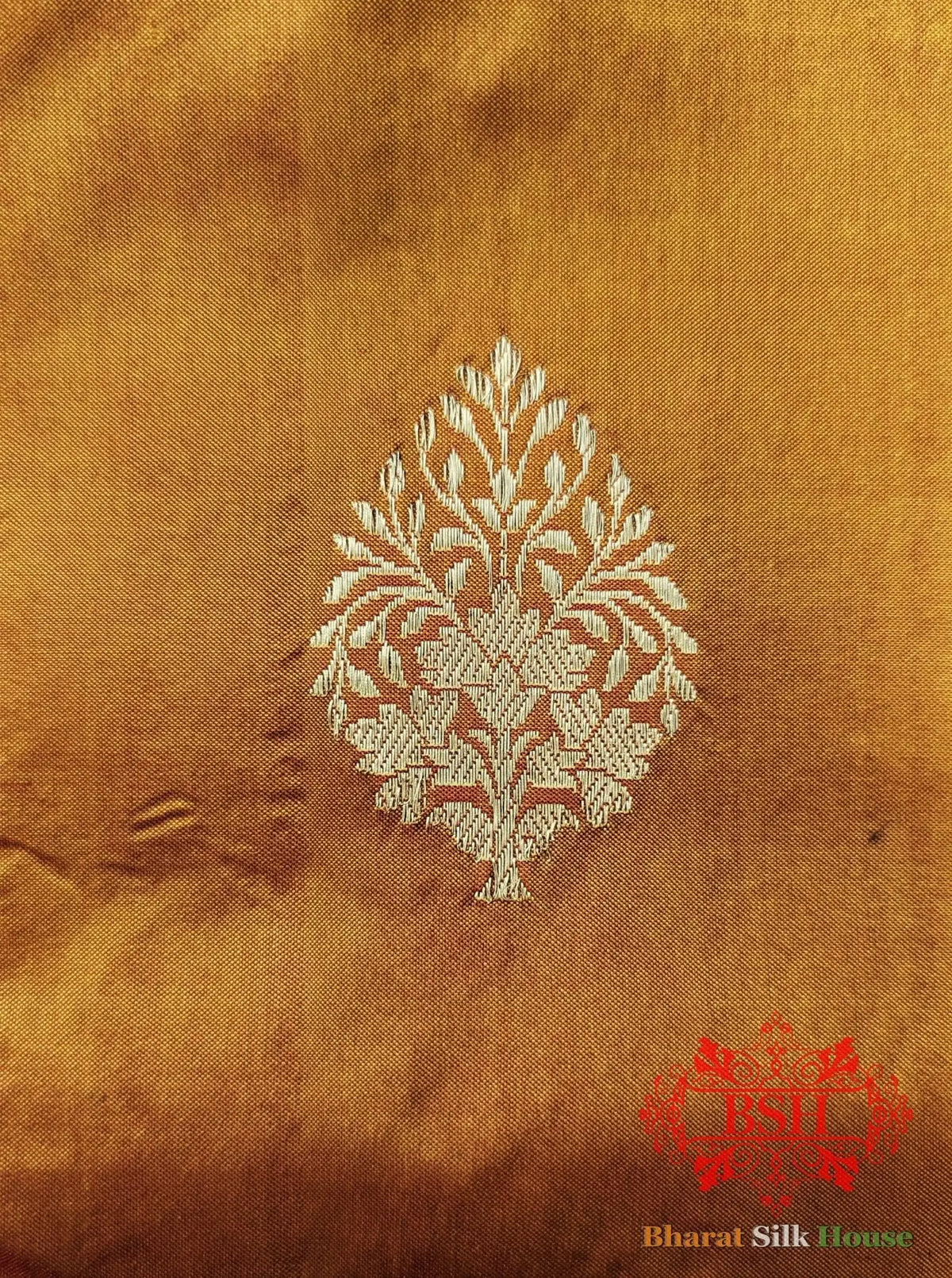 Pure Banarasi Handloom Katan Silk Antique Zari Saree In Shades Of Cross Colour - Bharat Silk House Pure Kataan Silk