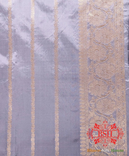 Pure Banarasi Handloom Katan Silk Antique Zari Saree In Shades Of Green - Bharat Silk House Pure Kataan Silk