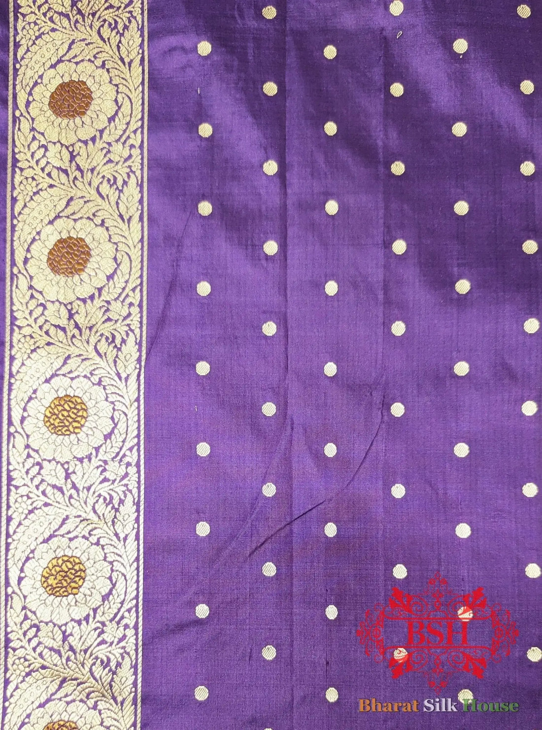 Pure Banarasi Handloom Katan Silk Antique Zari Saree In Shades Of Green/Pink Cross Color - Bharat Silk House Pure Kataan Silk