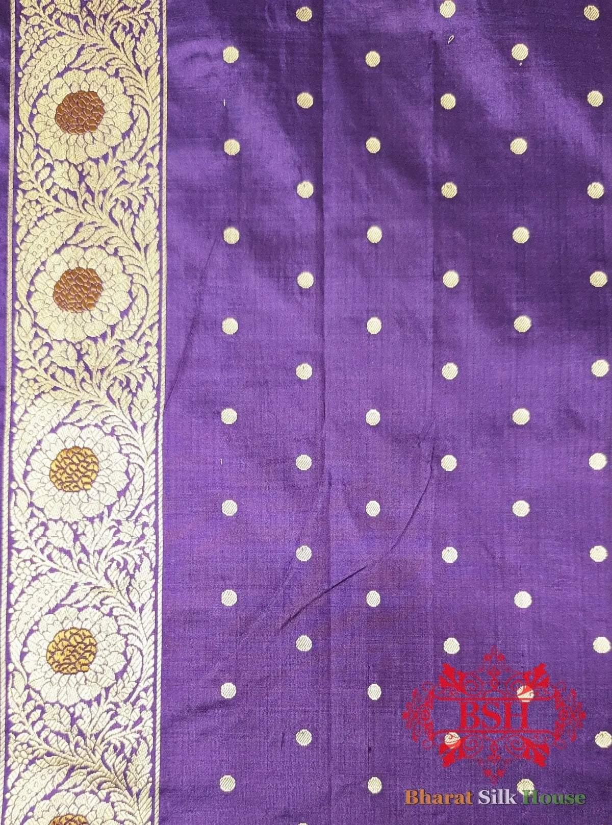 Pure Banarasi Handloom Katan Silk Antique Zari Saree In Shades Of Green/Pink Cross Color - Bharat Silk House Pure Kataan Silk