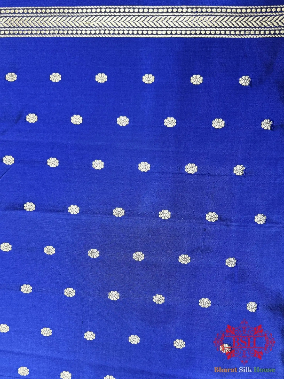 Pure Banarasi Handloom Katan Silk Antique Zari Saree In Shades Of Navy Blue - Bharat Silk House Pure Kataan Silk
