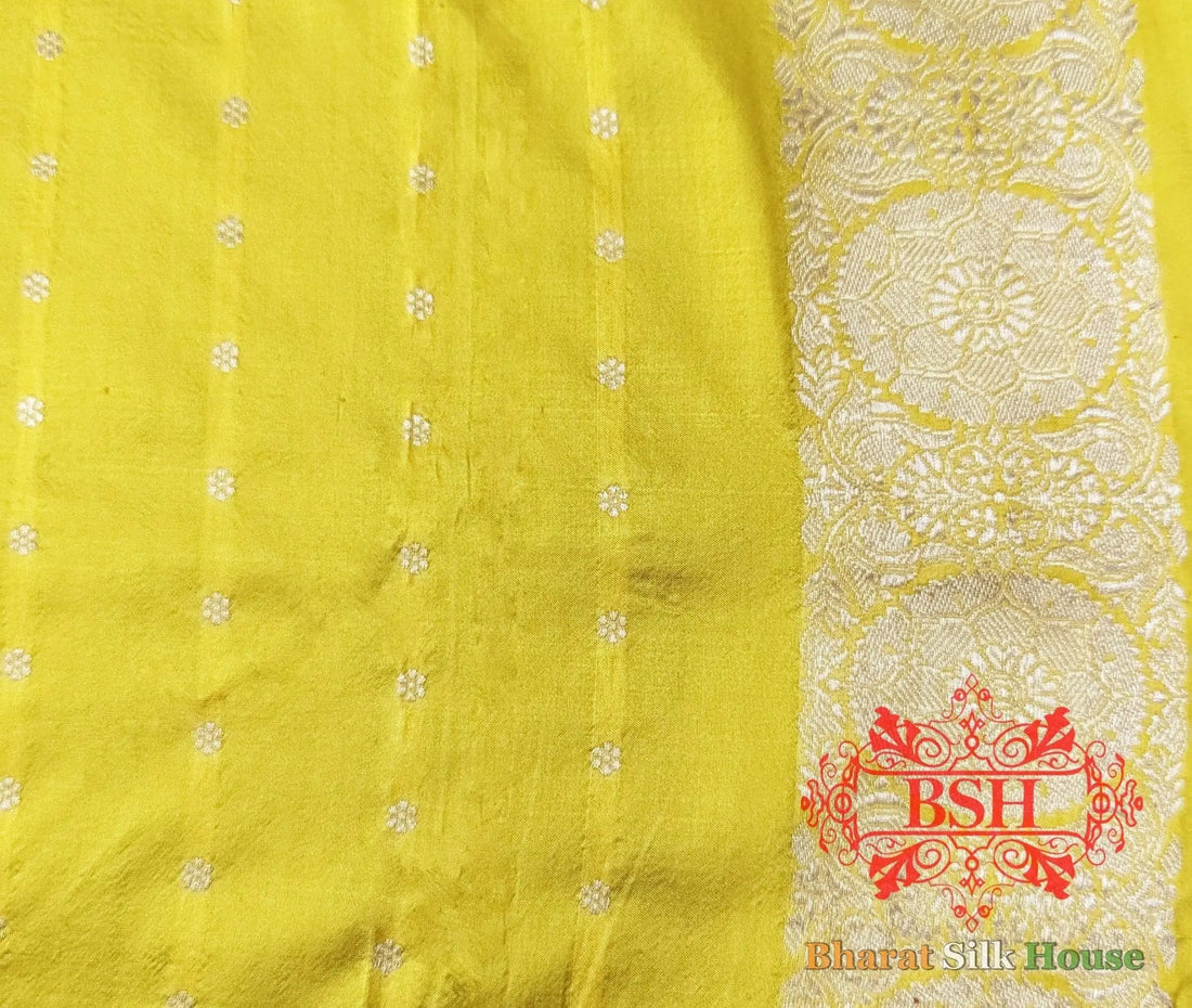 Pure Banarasi Handloom Katan Silk Antique Zari Saree In Shades Of Orange - Bharat Silk House Pure Kataan Silk