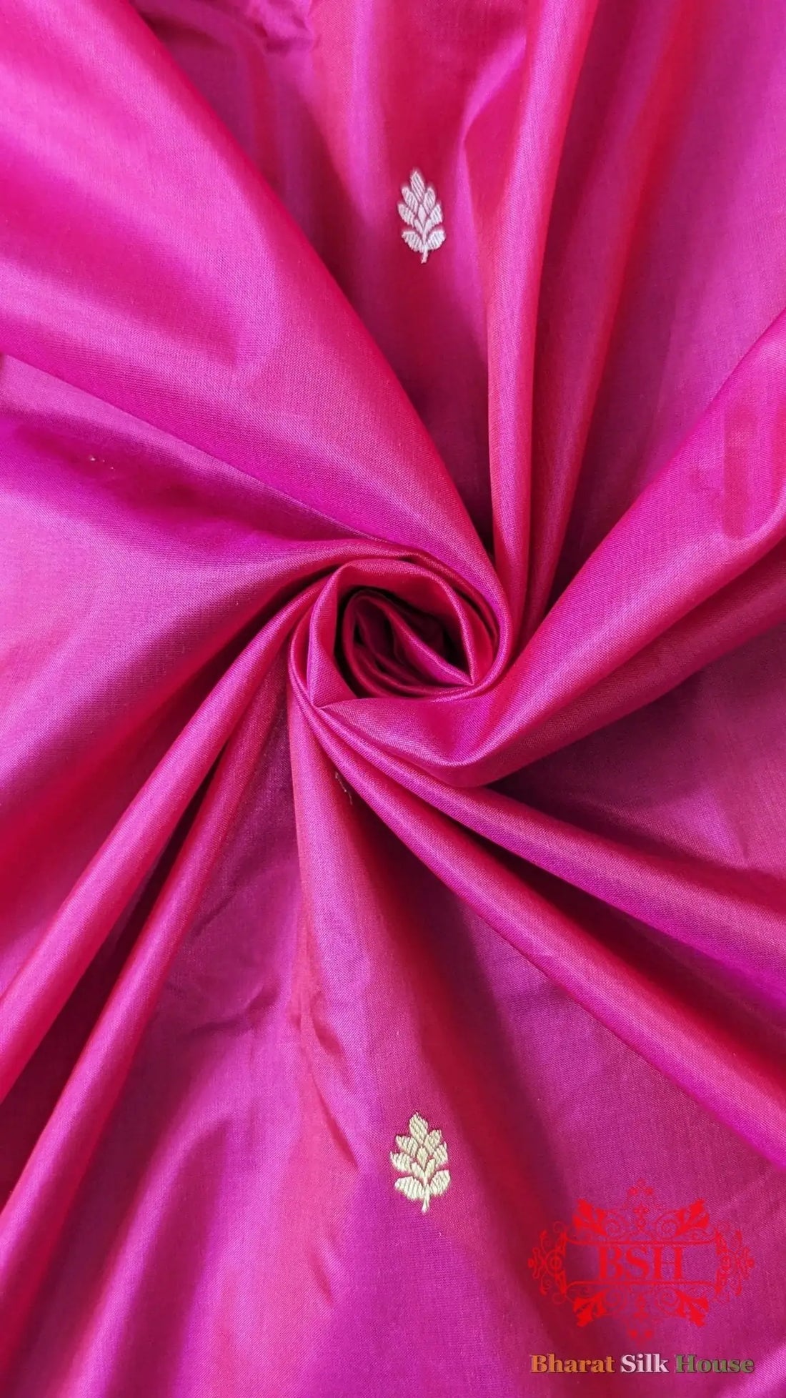 Pure Banarasi Handloom Katan Silk Antique Zari Saree In Shades Of Pink - Bharat Silk House Pure Kataan Silk