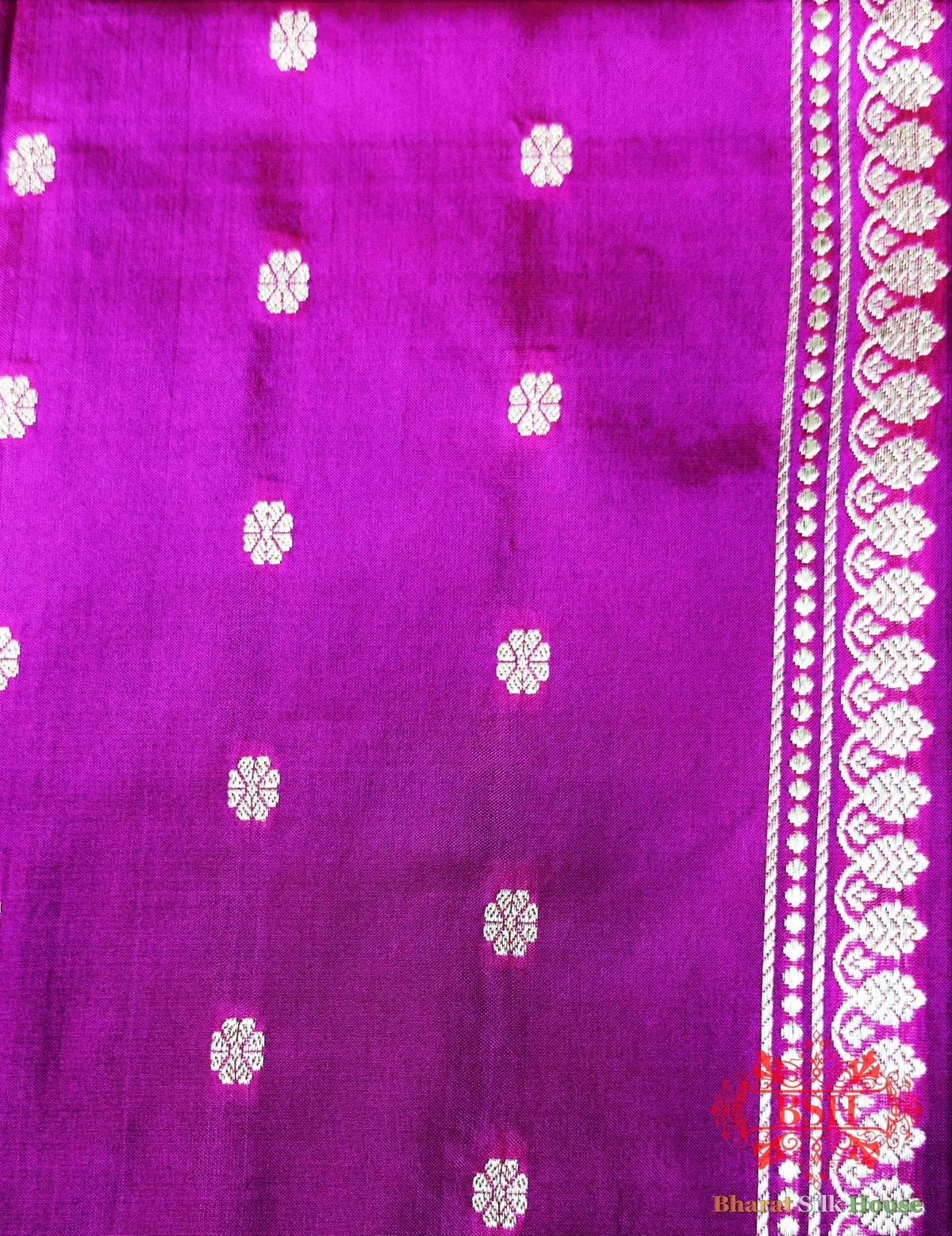 Pure Banarasi Handloom Katan Silk Antique Zari Saree In Shades Of Pink - Bharat Silk House Pure Kataan Silk