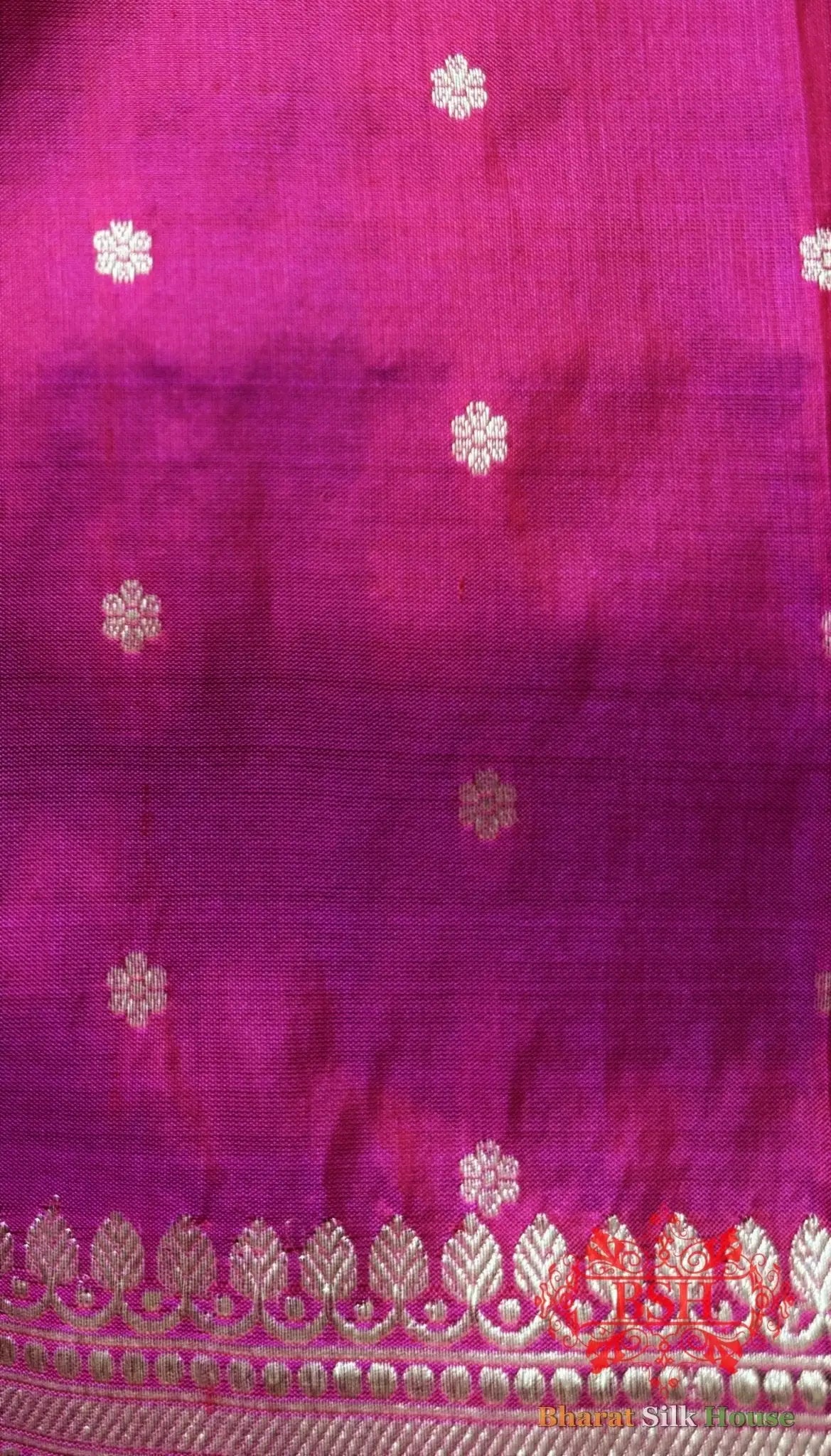Pure Banarasi Handloom Katan Silk Antique Zari Saree In Shades Of Pink - Bharat Silk House Pure Kataan Silk