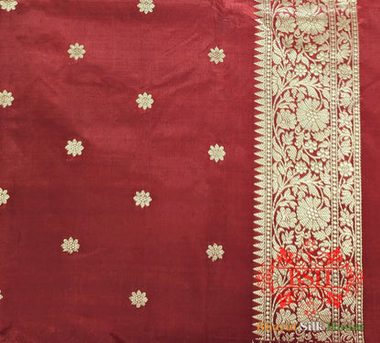Pure Banarasi Handloom Katan Silk Antique Zari Saree In Shades Of Pink - Bharat Silk House Pure Kataan Silk