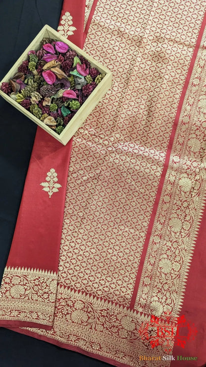Pure Banarasi Handloom Katan Silk Antique Zari Saree In Shades Of Pink - Bharat Silk House Pure Kataan Silk
