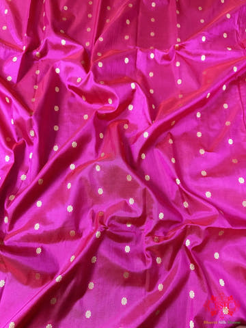 Pure Banarasi Handloom Katan Silk Antique Zari Saree In Shades Of Pink - Bharat Silk House Pure Kataan Silk