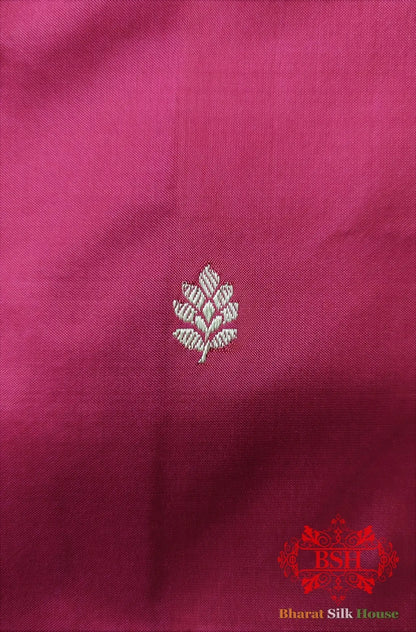 Pure Banarasi Handloom Katan Silk Antique Zari Saree In Shades Of Pink - Bharat Silk House Pure Kataan Silk