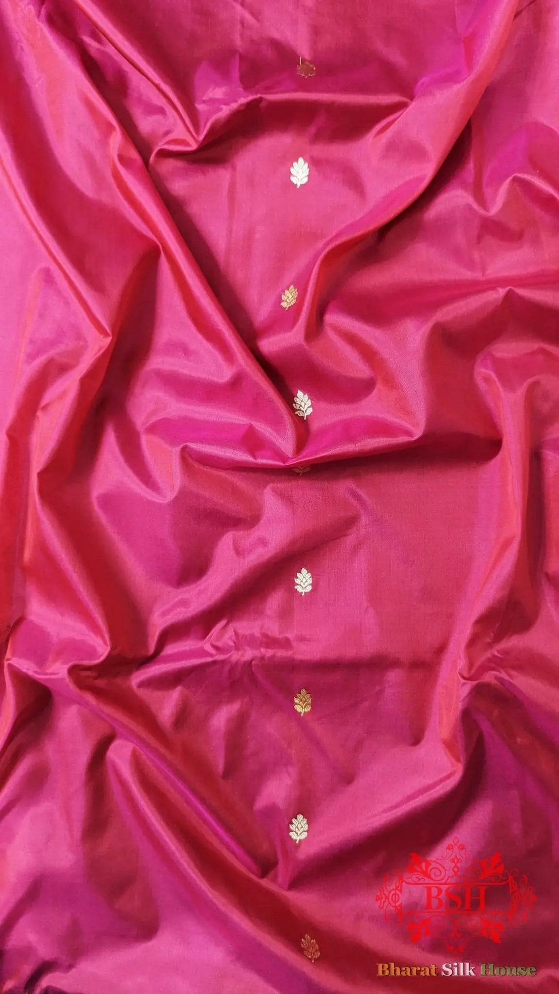 Pure Banarasi Handloom Katan Silk Antique Zari Saree In Shades Of Pink - Bharat Silk House Pure Kataan Silk