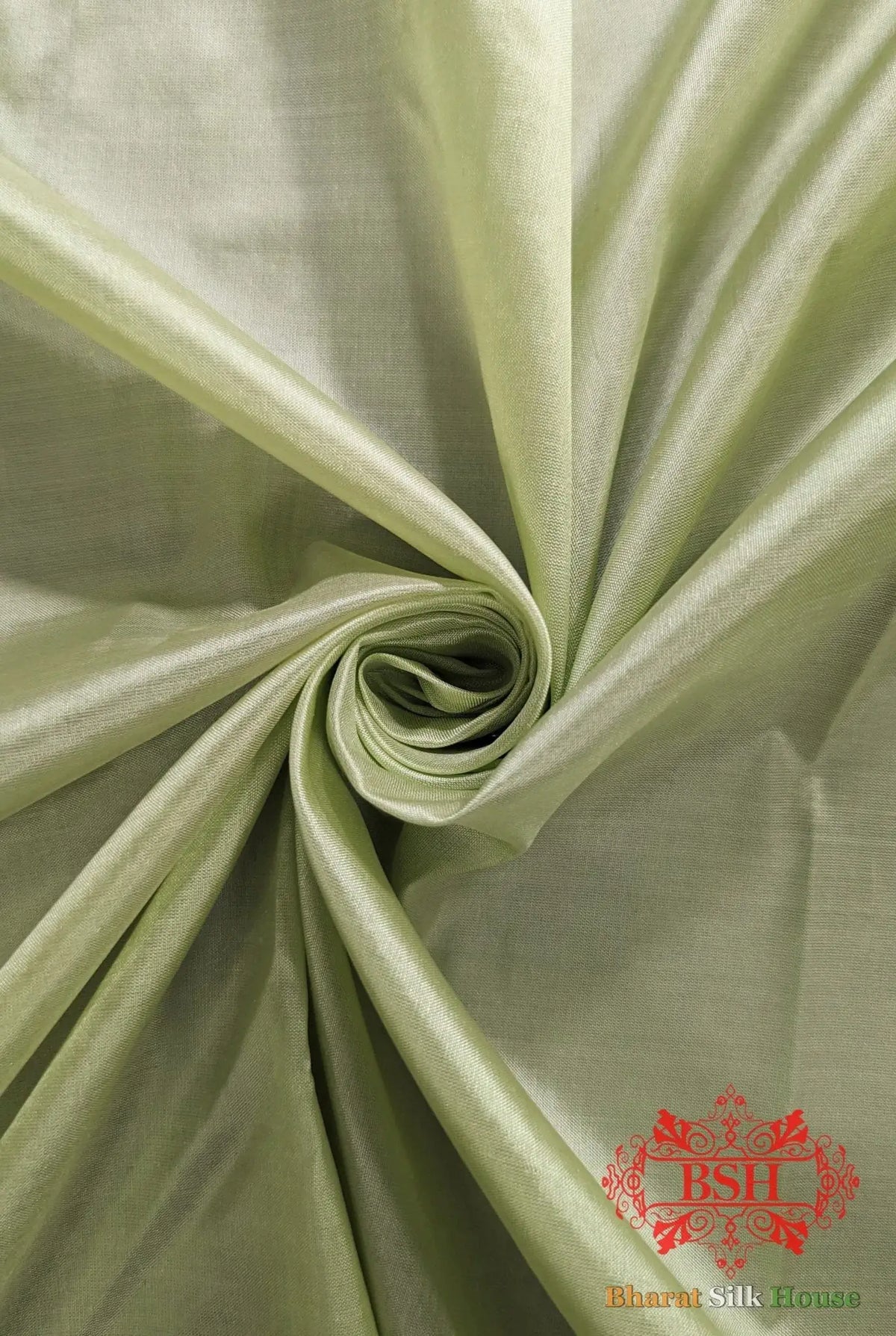 Pure Banarasi Handloom Katan Silk Antique Zari Saree In Shades Of Pista - Bharat Silk House Pure Kataan Silk