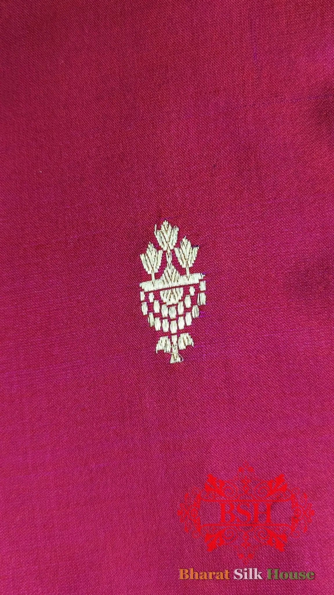 Pure Banarasi Handloom Katan Silk Antique Zari Saree In Shades Of Red - Bharat Silk House Pure Kataan Silk