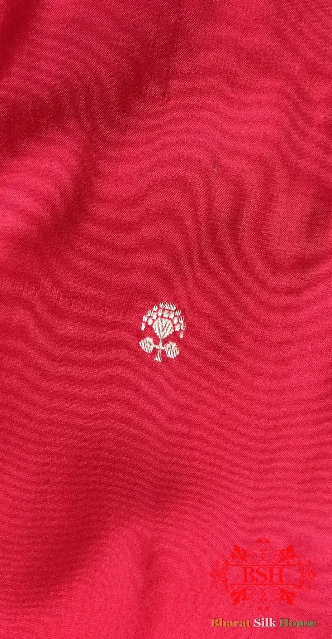 Pure Banarasi Handloom Katan Silk Antique Zari Saree In Shades Of Red - Bharat Silk House Pure Kataan Silk