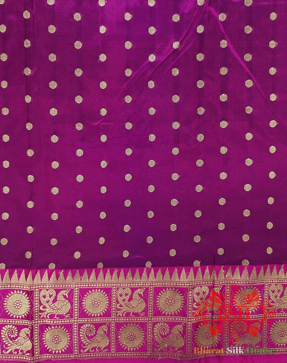 Pure Banarasi Handloom Katan Silk Antique Zari Saree In Shades Of Royal Blue - Bharat Silk House Pure Kataan Silk