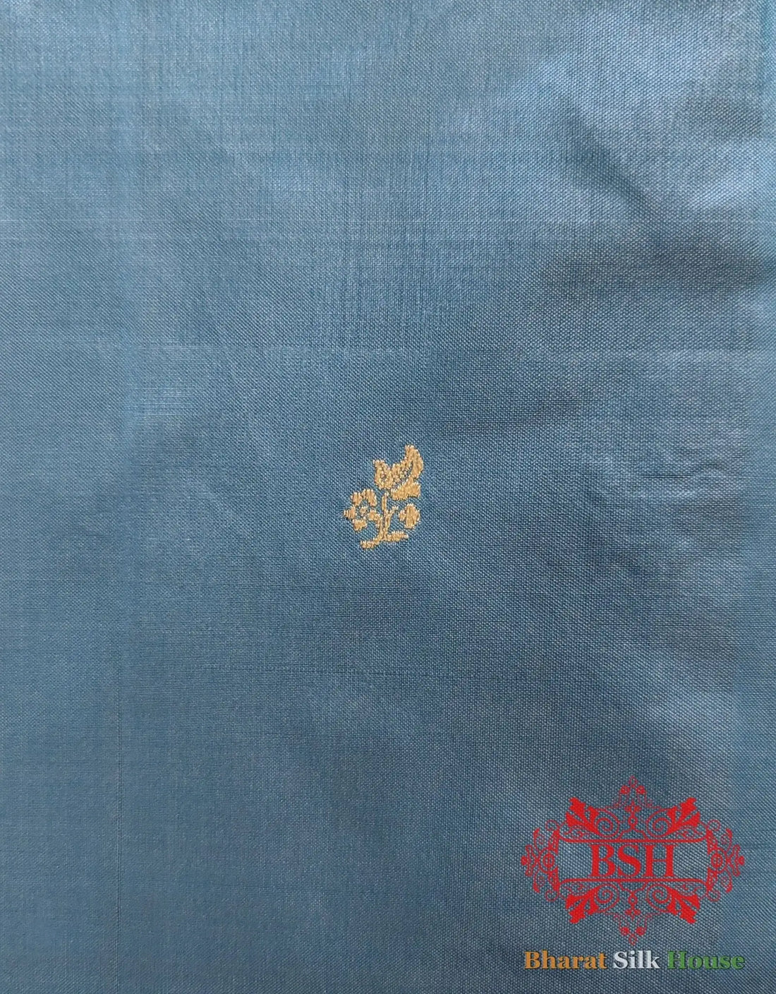 Pure Banarasi Handloom Katan Silk Antique Zari Saree In Shades Of Sky Blue - Bharat Silk House Pure Kataan Silk