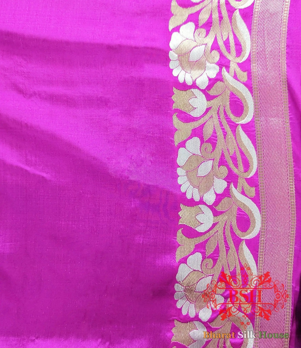Pure Banarasi Handloom Katan Silk Antique Zari Saree In Shades Of Violet - Bharat Silk House Pure Kataan Silk