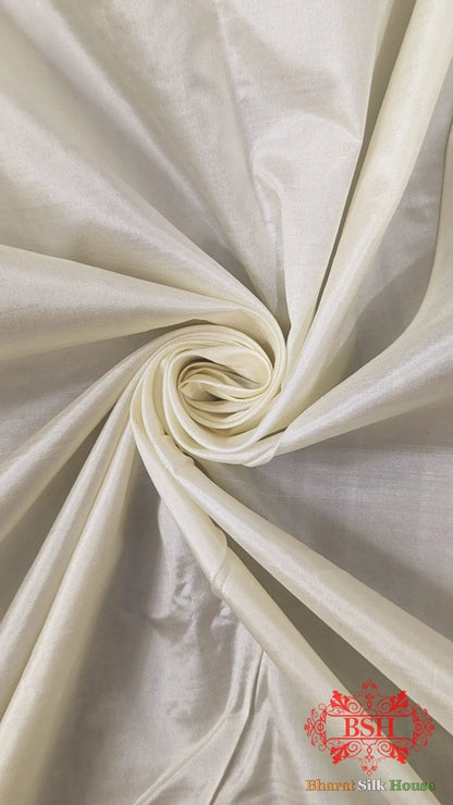 Pure Banarasi Handloom Katan Silk Antique Zari Saree In Shades Of White - Bharat Silk House Pure Kataan Silk