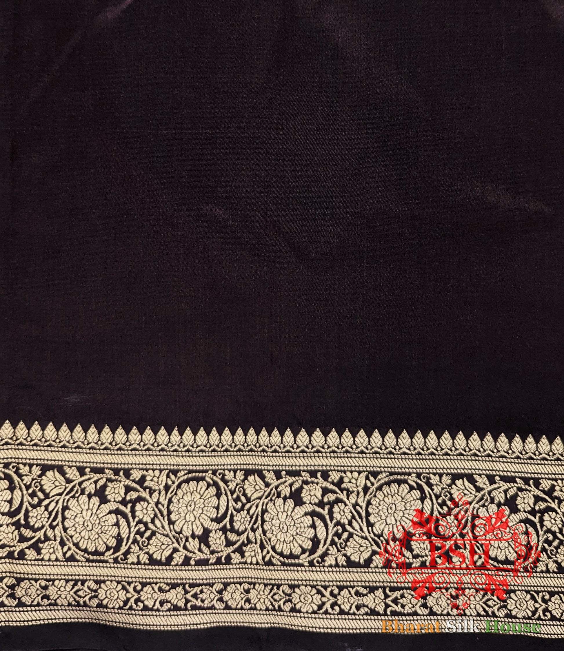 Pure Banarasi Handloom Katan Silk Antique Zari Saree In Shades Of Wine - Bharat Silk House