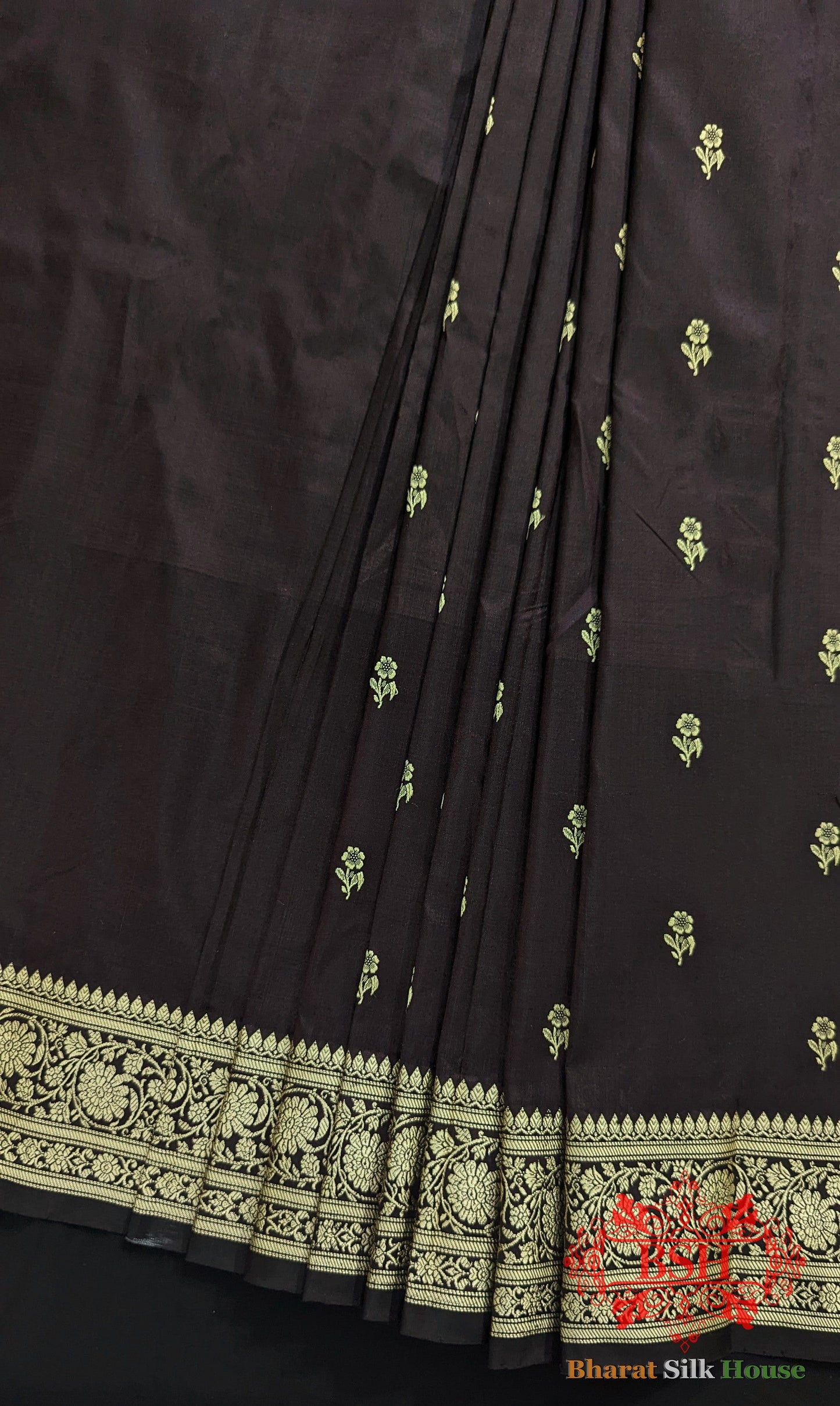 Pure Banarasi Handloom Katan Silk Antique Zari Saree In Shades Of Wine - Bharat Silk House