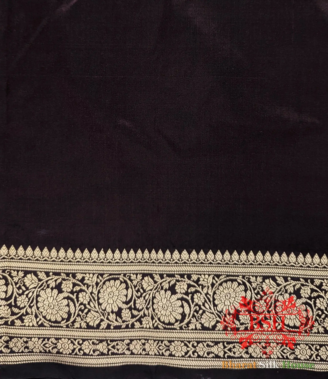 Pure Banarasi Handloom Katan Silk Antique Zari Saree In Shades Of Wine - Bharat Silk House Pure Kataan Silk