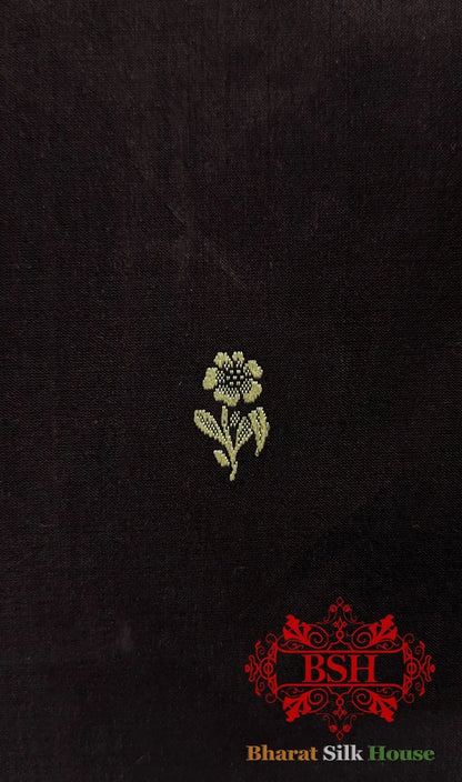 Pure Banarasi Handloom Katan Silk Antique Zari Saree In Shades Of Wine - Bharat Silk House Pure Kataan Silk