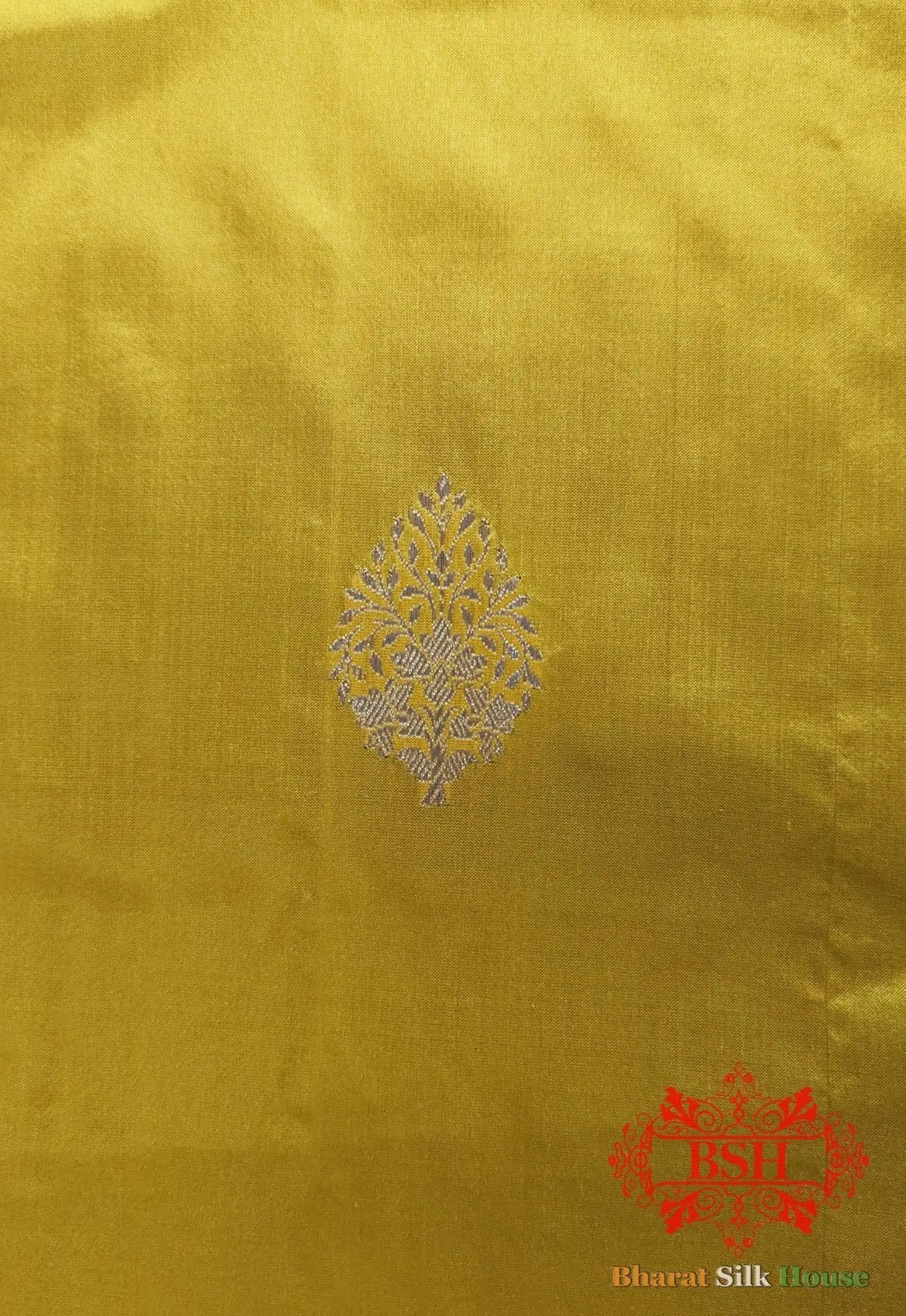 Pure Banarasi Handloom Katan Silk Antique Zari Saree In Shades Of Yellow - Bharat Silk House Pure Kataan Silk