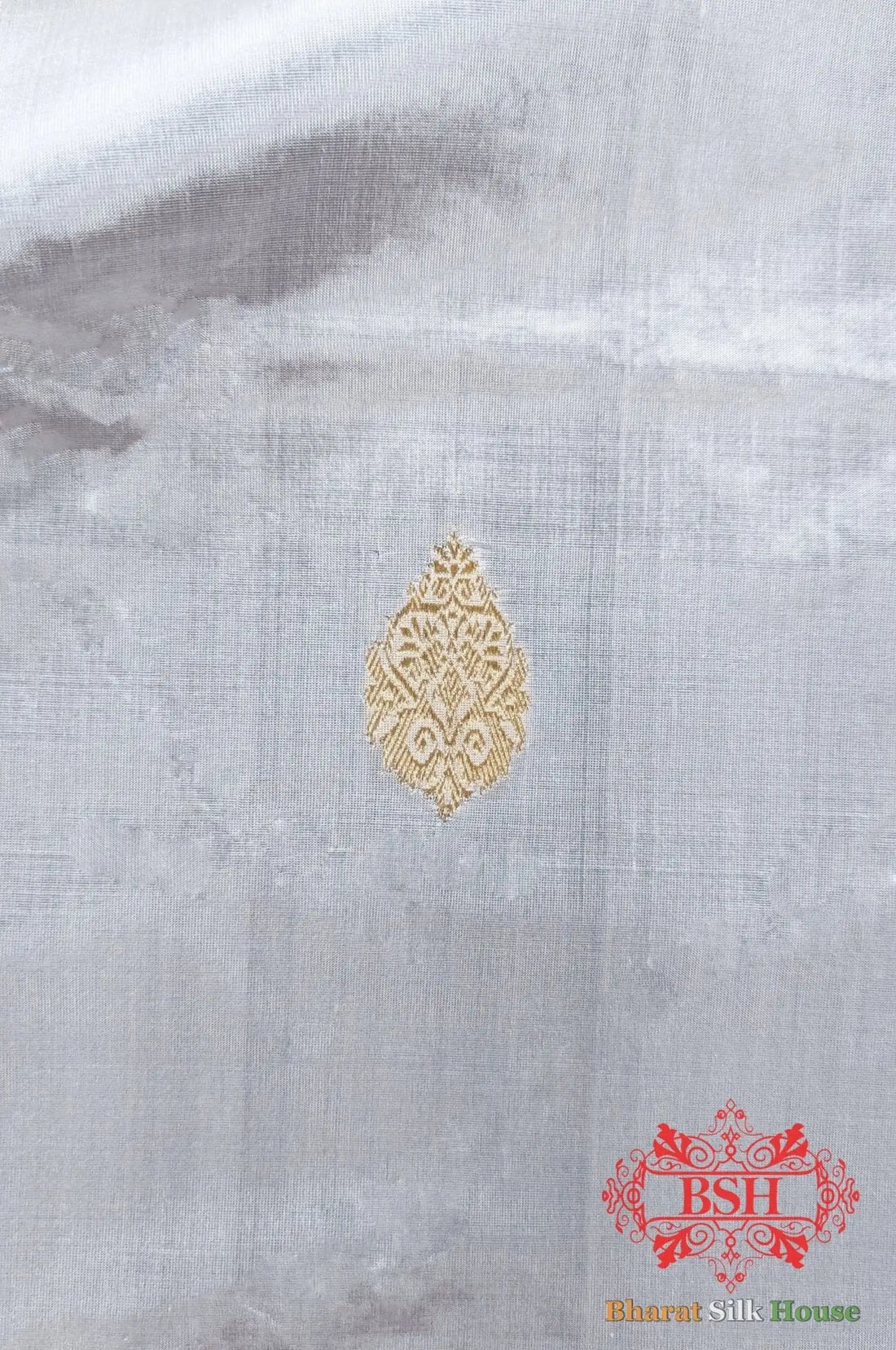 Pure Banarasi Handloom Katan Silk Dyeable Antique Zari Saree In Shades Of White - Bharat Silk House Pure Kataan Silk
