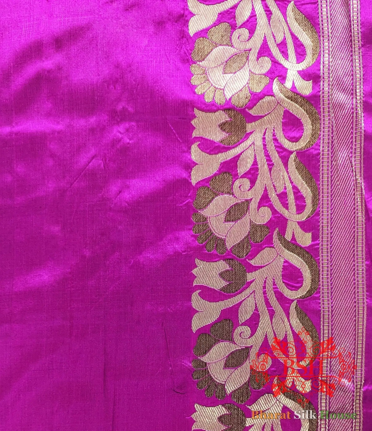 Pure Banarasi Handloom Katan Silk Meenakari Antique Double Zari Saree In Shades Of Black - Bharat Silk House Pure Kataan Silk