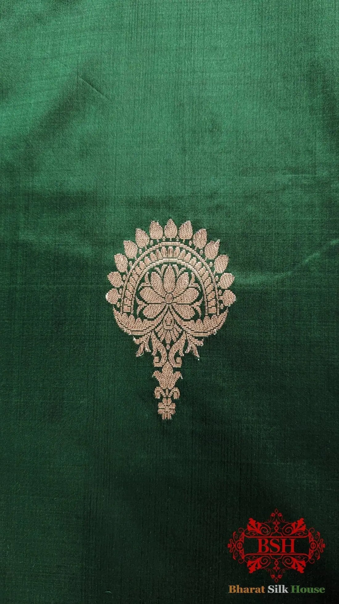 Pure Banarasi Handloom Katan Silk Meenakari Antique Double Zari Saree In Shades Of Green - Bharat Silk House Pure Kataan Silk