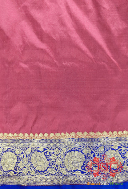 Pure Banarasi Handloom Katan Silk Meenakari Antique Golden Zari Saree In Shades Of Gazari - Bharat Silk House