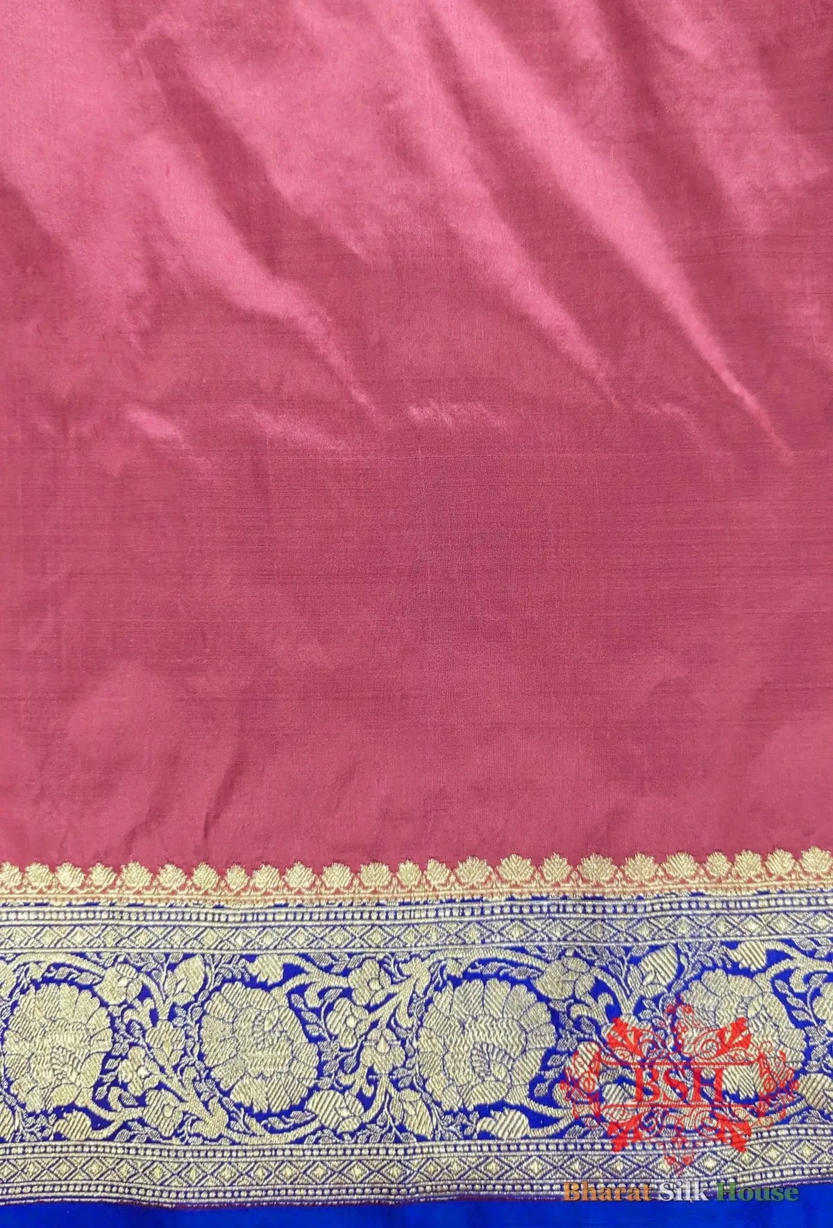 Pure Banarasi Handloom Katan Silk Meenakari Antique Golden Zari Saree In Shades Of Gazari - Bharat Silk House Pure Kataan Silk