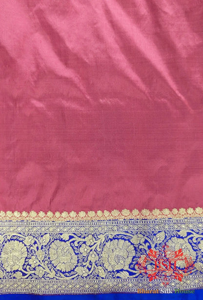 Pure Banarasi Handloom Katan Silk Meenakari Antique Golden Zari Saree In Shades Of Gazari - Bharat Silk House Pure Kataan Silk