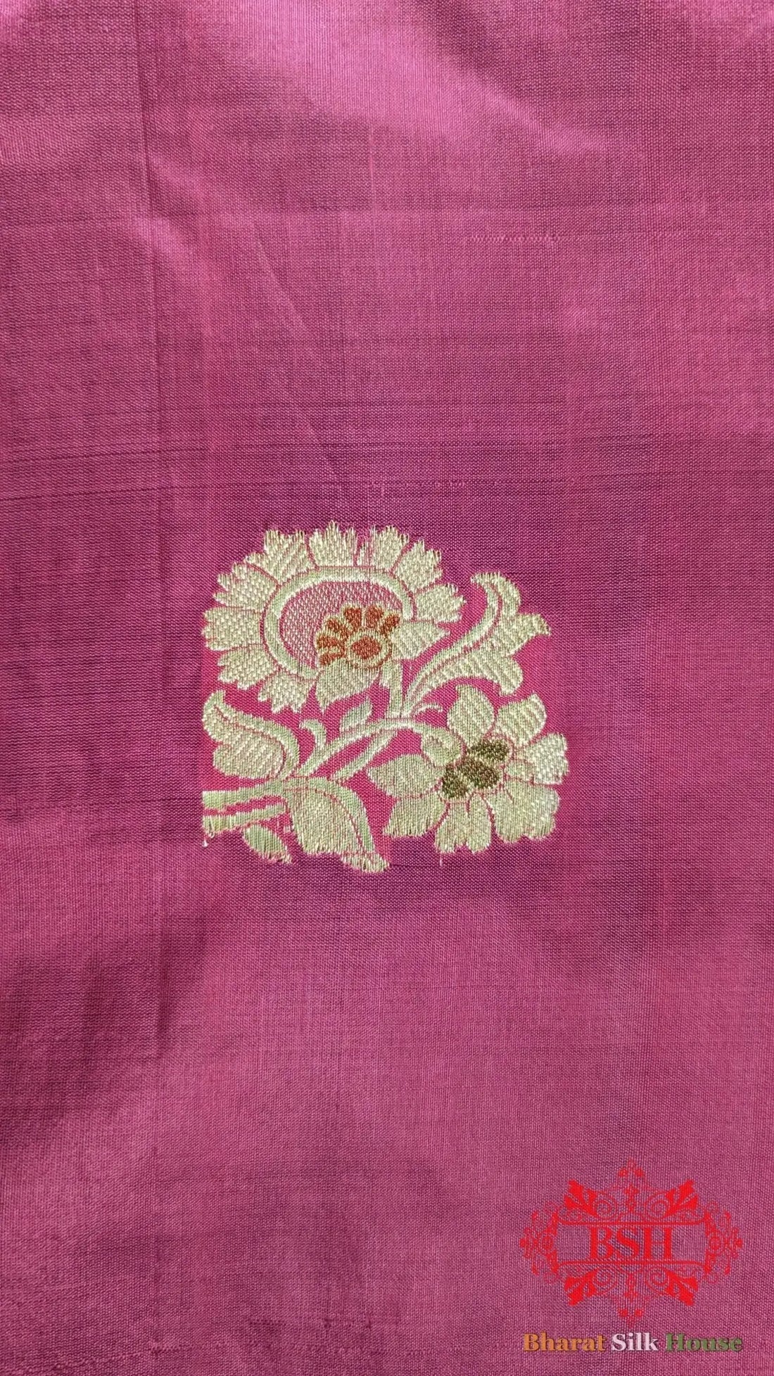 Pure Banarasi Handloom Katan Silk Meenakari Antique Golden Zari Saree In Shades Of Gazari - Bharat Silk House Pure Kataan Silk