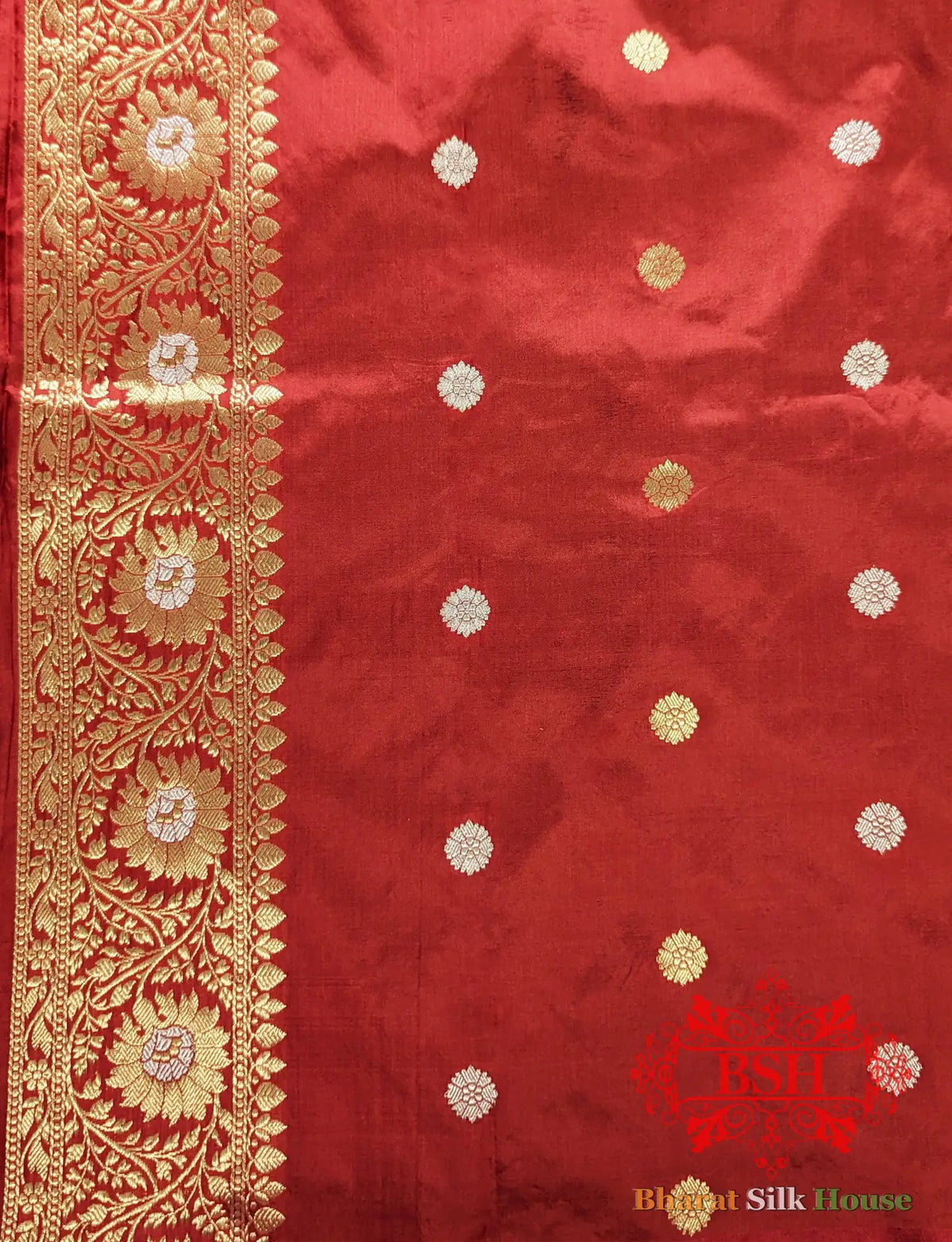 Pure Banarasi Handloom Katan Silk Meenakari Antique Golden Zari Saree In Shades Of Green - Bharat Silk House Pure Kataan Silk