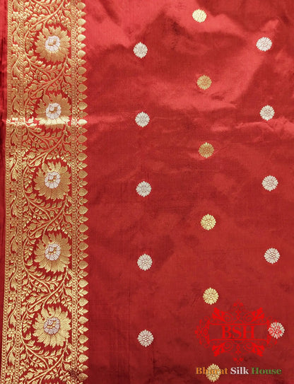 Pure Banarasi Handloom Katan Silk Meenakari Antique Golden Zari Saree In Shades Of Green - Bharat Silk House Pure Kataan Silk