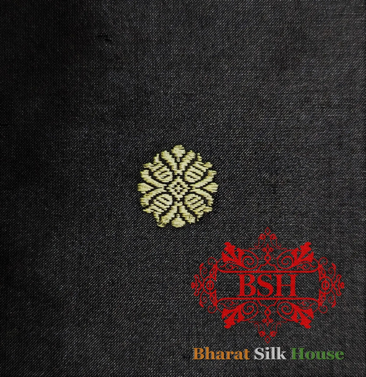 Pure Banarasi Handloom Katan Silk Meenakari Antique Zari Saree In Shades Of Black - Bharat Silk House Pure Kataan Silk