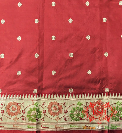 Pure Banarasi Handloom Katan Silk Meenakari Antique Zari Saree In Shades Of Black - Bharat Silk House Pure Kataan Silk