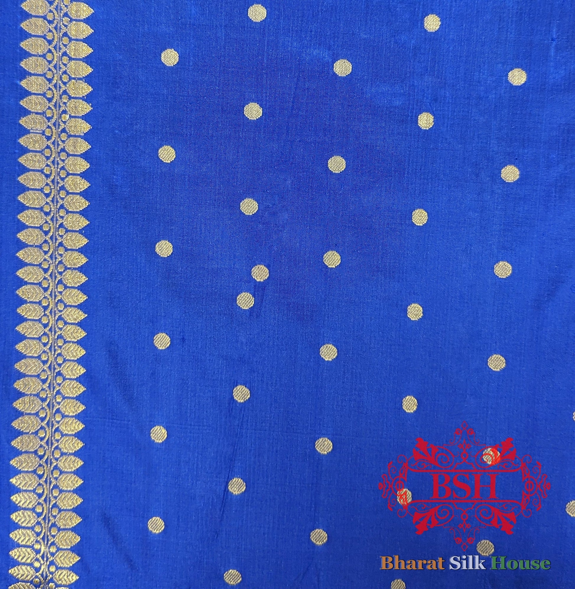 Pure Banarasi Handloom Katan Silk Meenakari Antique Zari Saree In Shades Of Blue - Bharat Silk House
