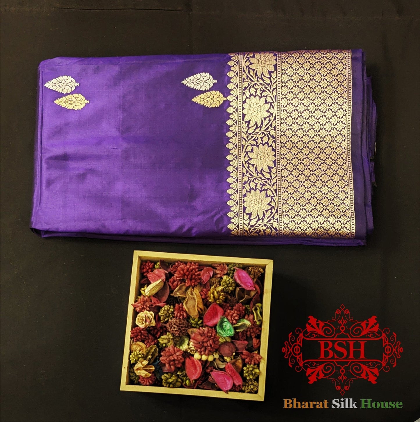 Pure Banarasi Handloom Katan Silk Meenakari Antique Zari Saree In Shades Of Blue - Bharat Silk House