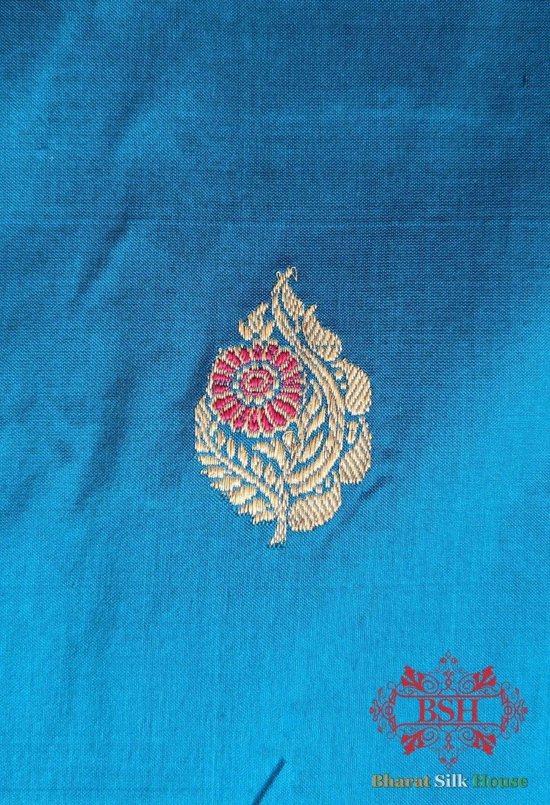 Pure Banarasi Handloom Katan Silk Meenakari Antique Zari Saree In Shades Of Blue - Bharat Silk House Pure Kataan Silk