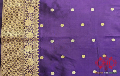Pure Banarasi Handloom Katan Silk Meenakari Antique Zari Saree In Shades Of Blue - Bharat Silk House Pure Kataan Silk