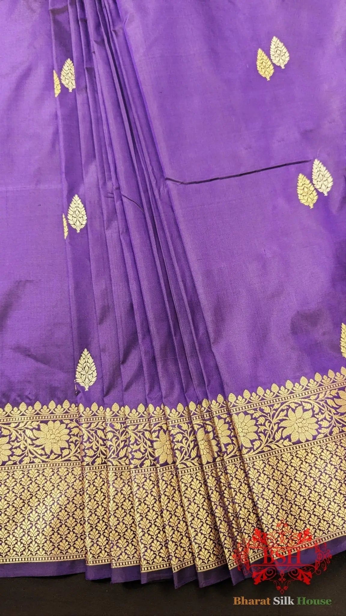 Pure Banarasi Handloom Katan Silk Meenakari Antique Zari Saree In Shades Of Blue - Bharat Silk House Pure Kataan Silk