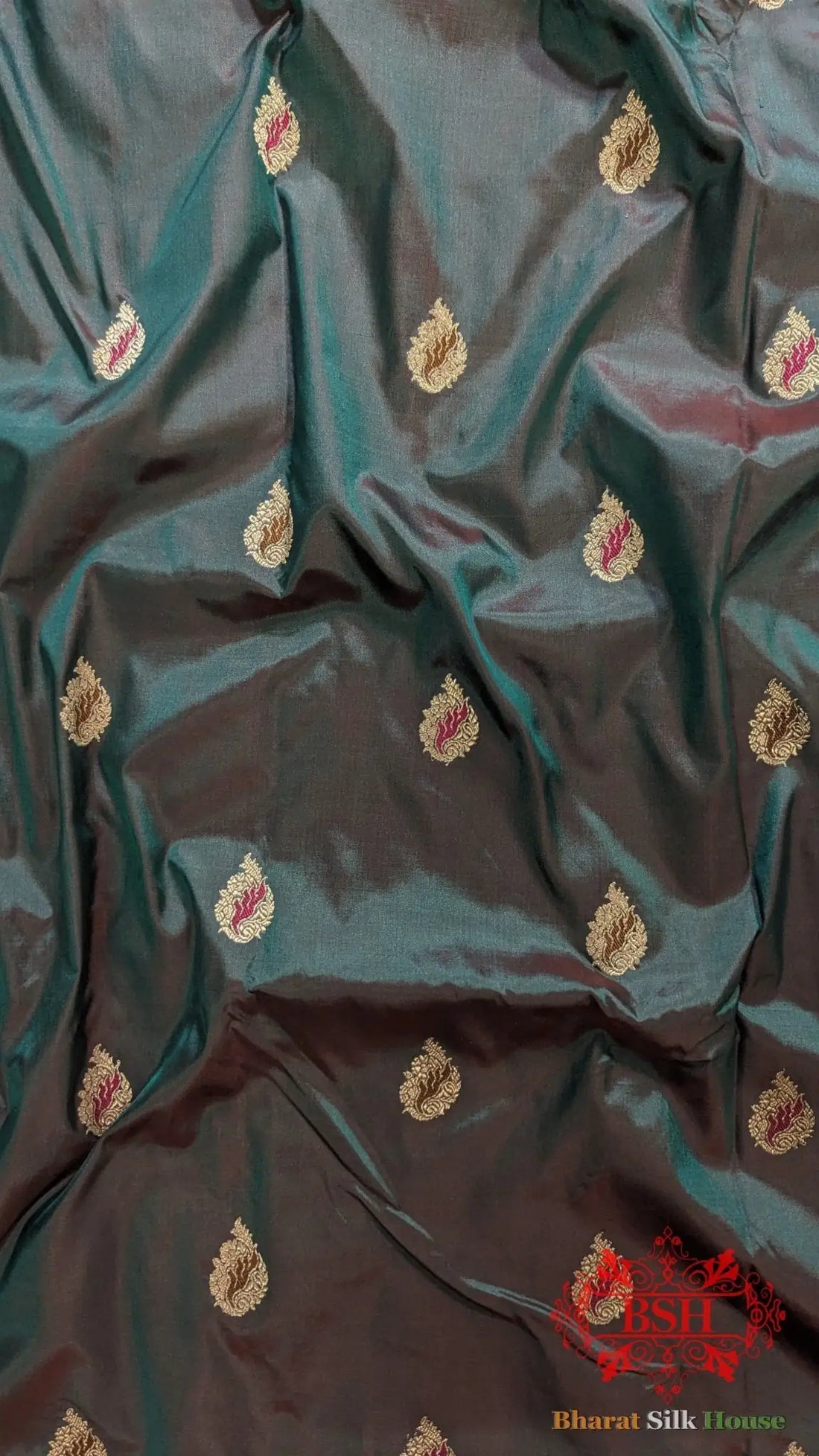 Pure Banarasi Handloom Katan Silk Meenakari Antique Zari Saree In Shades Of Cross Color - Bharat Silk House Pure Kataan Silk