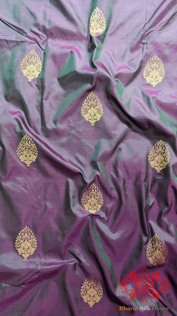 Pure Banarasi Handloom Katan Silk Meenakari Antique Zari Saree In Shades Of Cross Color - Bharat Silk House Pure Kataan Silk