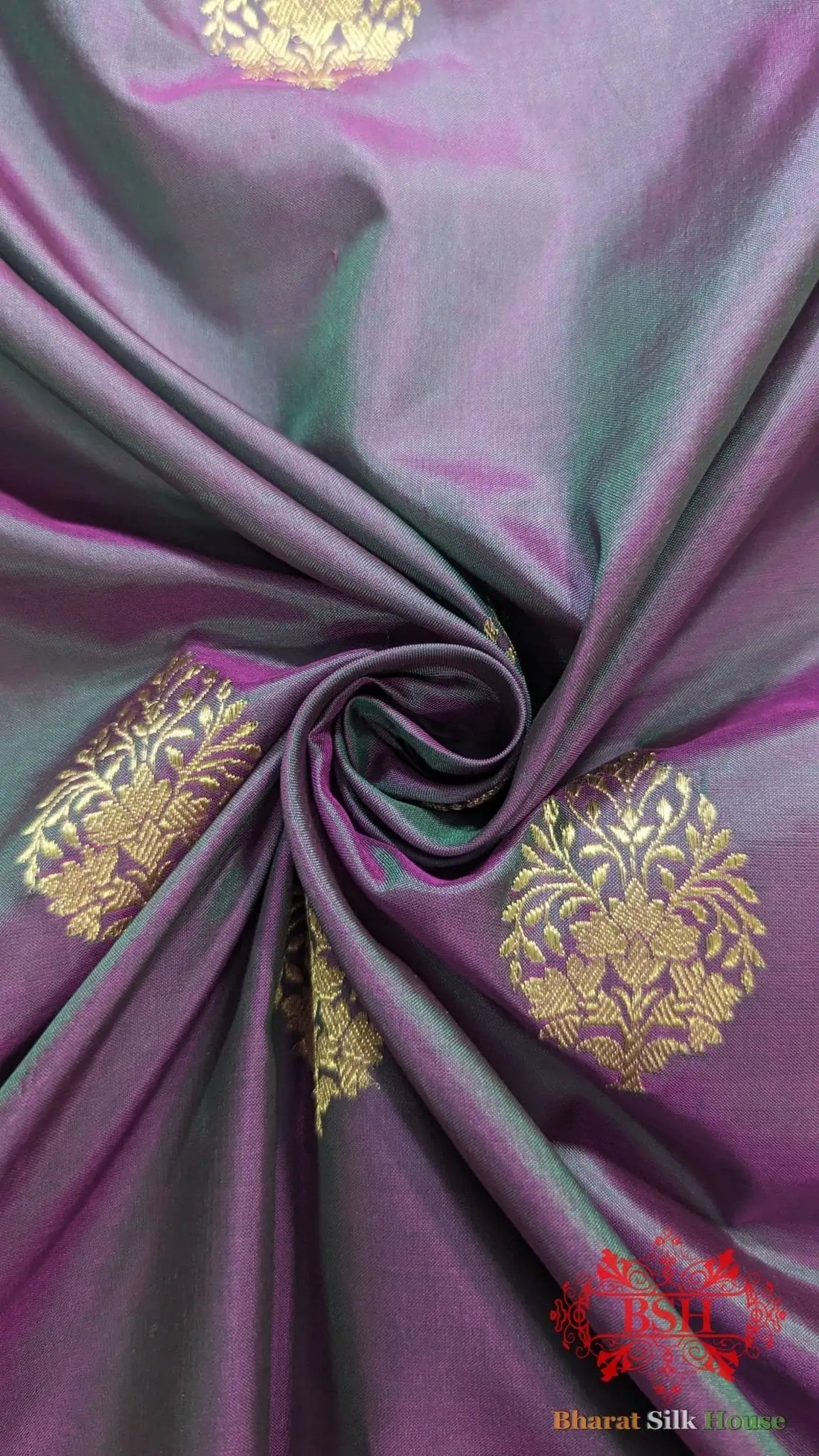 Pure Banarasi Handloom Katan Silk Meenakari Antique Zari Saree In Shades Of Cross Color - Bharat Silk House Pure Kataan Silk
