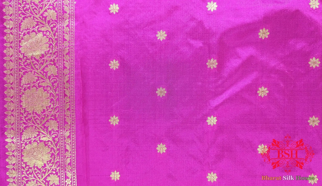 Pure Banarasi Handloom Katan Silk Meenakari Antique Zari Saree In Shades Of Cross Color - Bharat Silk House Pure Kataan Silk
