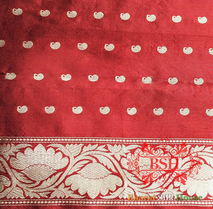 Pure Banarasi Handloom Katan Silk Meenakari Antique Zari Saree In Shades Of Cross Colour - Bharat Silk House Pure Kataan Silk